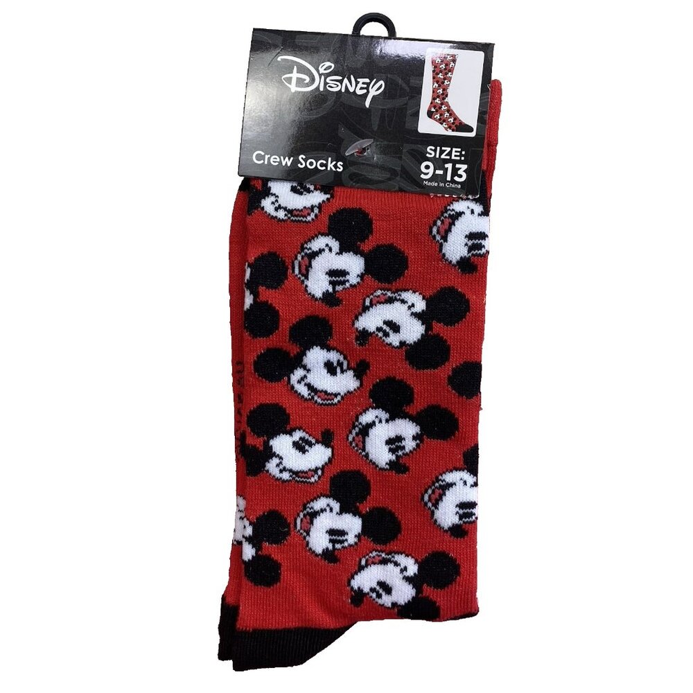 Mickey Mouse Disney Adult's Novelty Crew Socks Size 9-13 New with tags